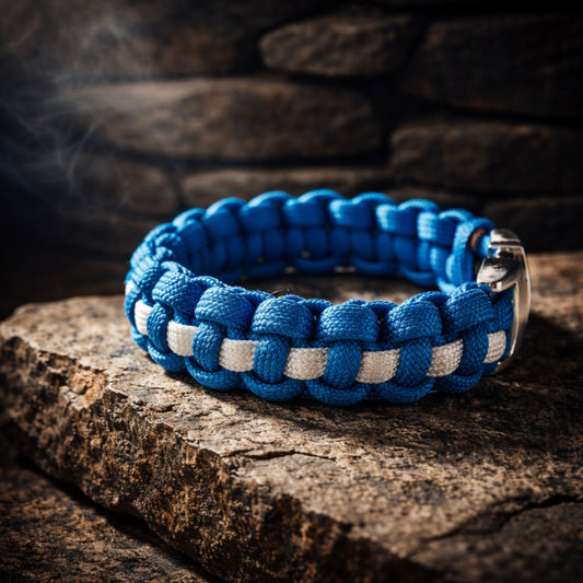 Thin White Line Paracord Bracelet - Handmade EMS/EMT/Paramedic Support Bracelet