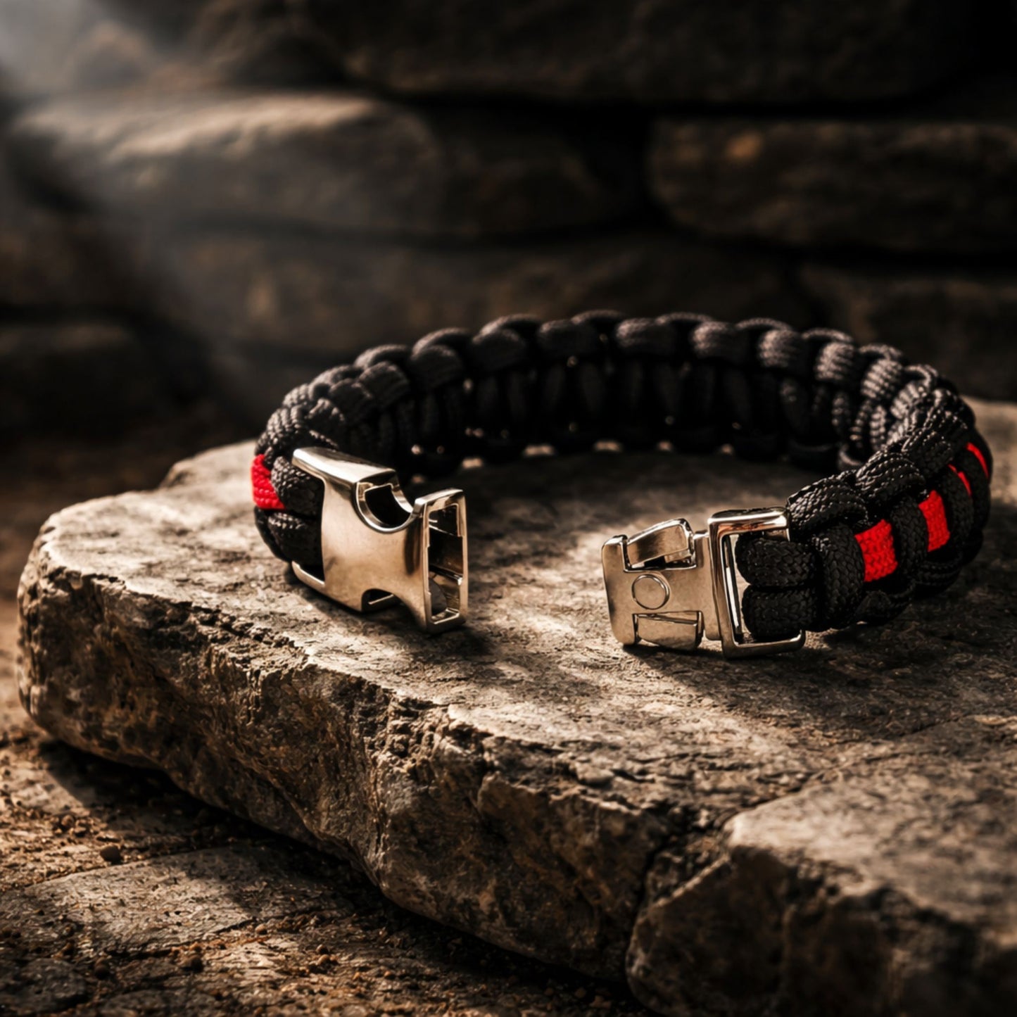 Thin Red Line Paracord Bracelet - Handmade Firefighter Support Bracelet