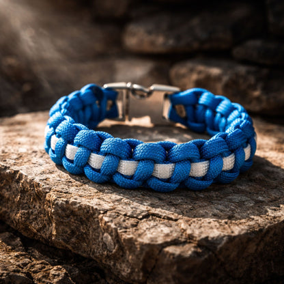 Thin White Line Paracord Bracelet - Handmade EMS/EMT/Paramedic Support Bracelet
