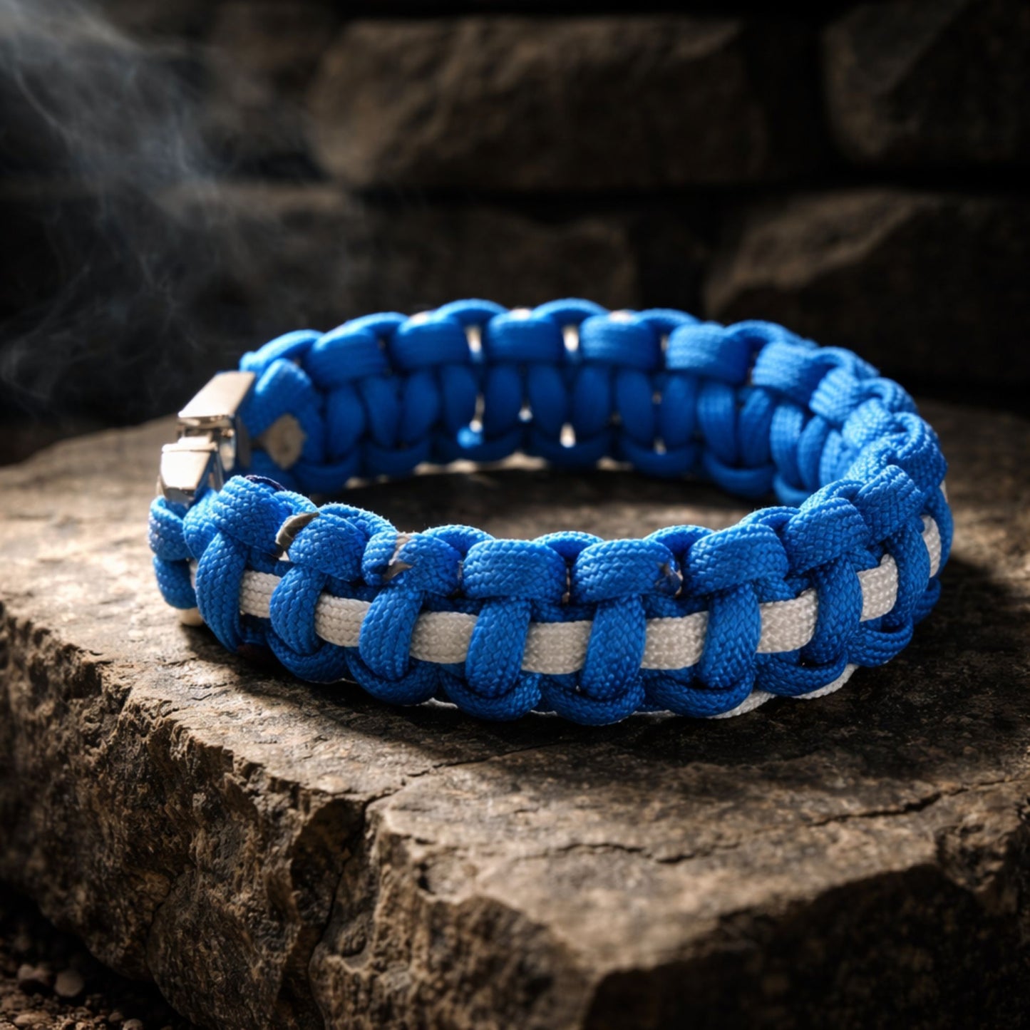 Thin White Line Paracord Bracelet - Handmade EMS/EMT/Paramedic Support Bracelet