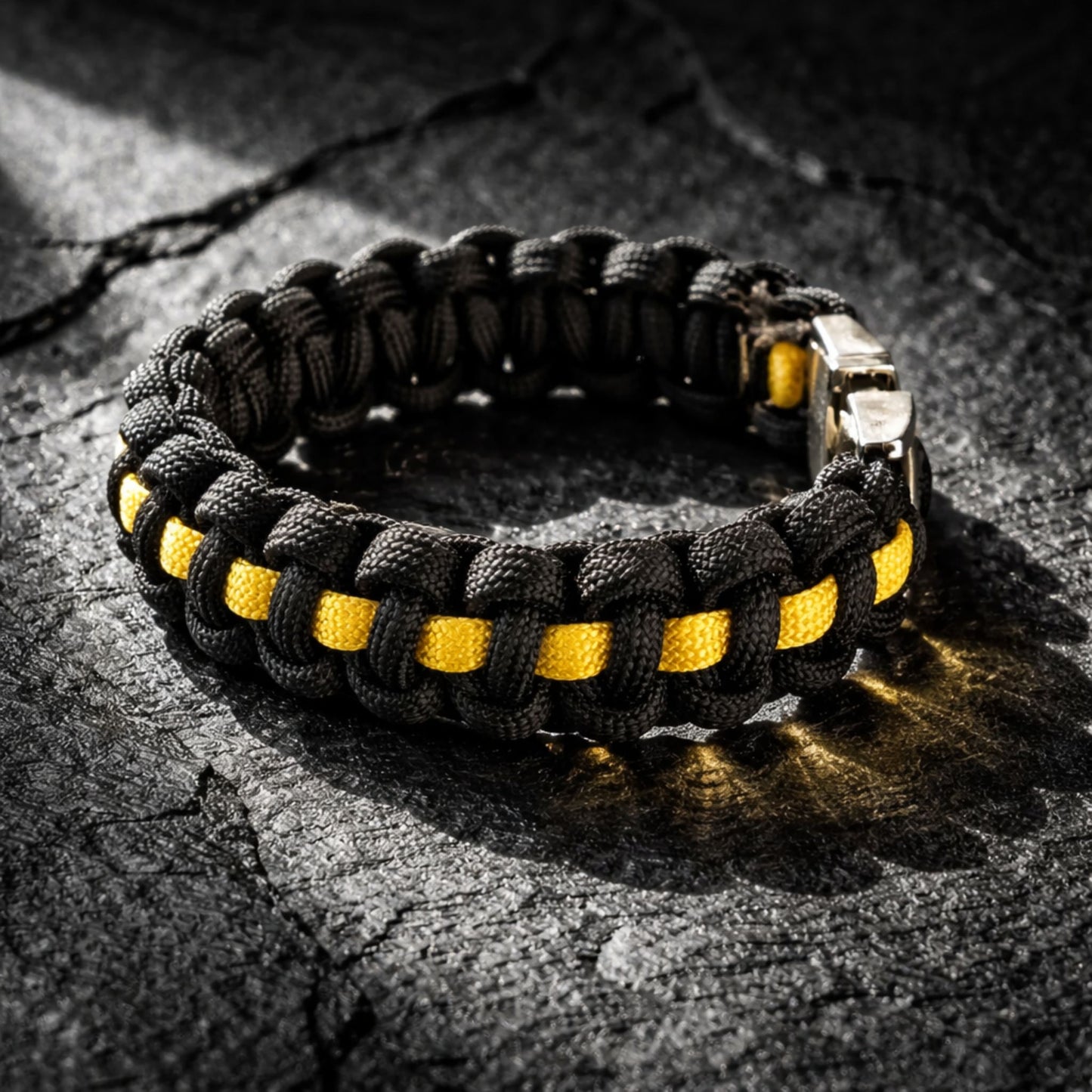 Thin Gold Line Paracord Bracelet - Handmade 911 Emergency Dispatcher Support Bracelet