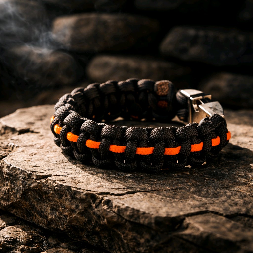 Thin Orange Line - Handmade Search and Rescue Support Bracelet