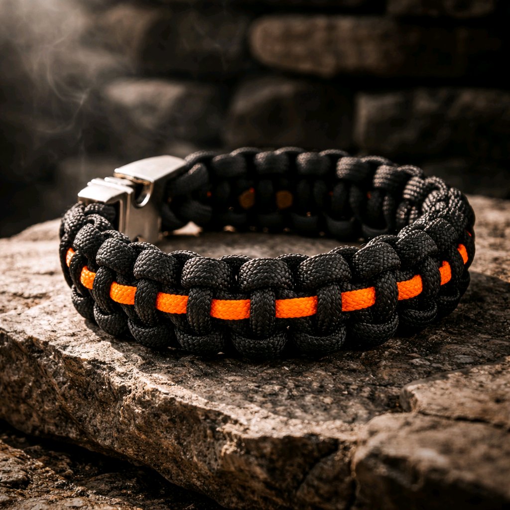 Thin Orange Line - Handmade Search and Rescue Support Bracelet