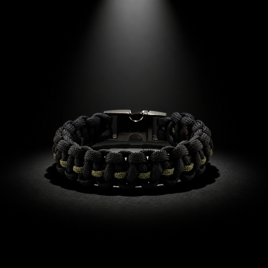Thin Green Line Paracord Bracelet - Handmade Military Support Bracelet