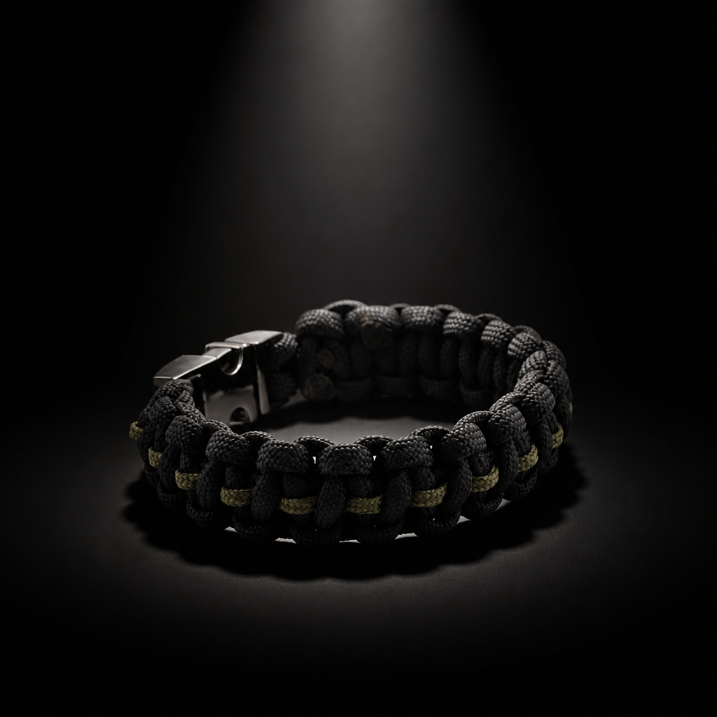 Thin Green Line Paracord Bracelet - Handmade Military Support Bracelet