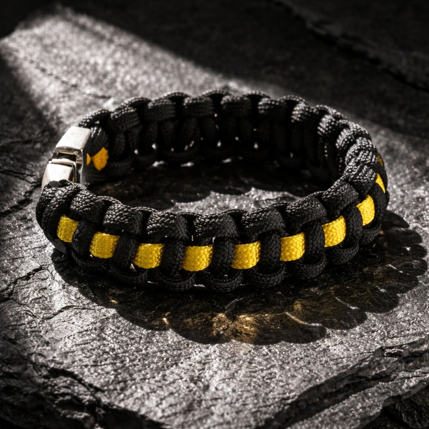 Thin Gold Line Paracord Bracelet - Handmade 911 Emergency Dispatcher Support Bracelet