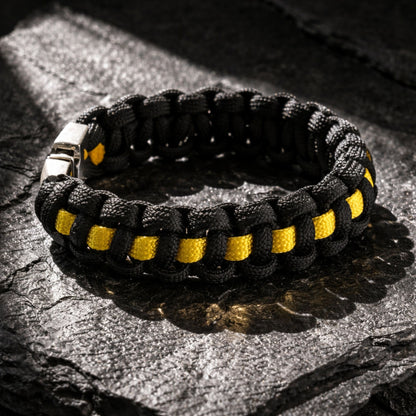 Thin Gold Line Paracord Bracelet - Handmade 911 Emergency Dispatcher Support Bracelet