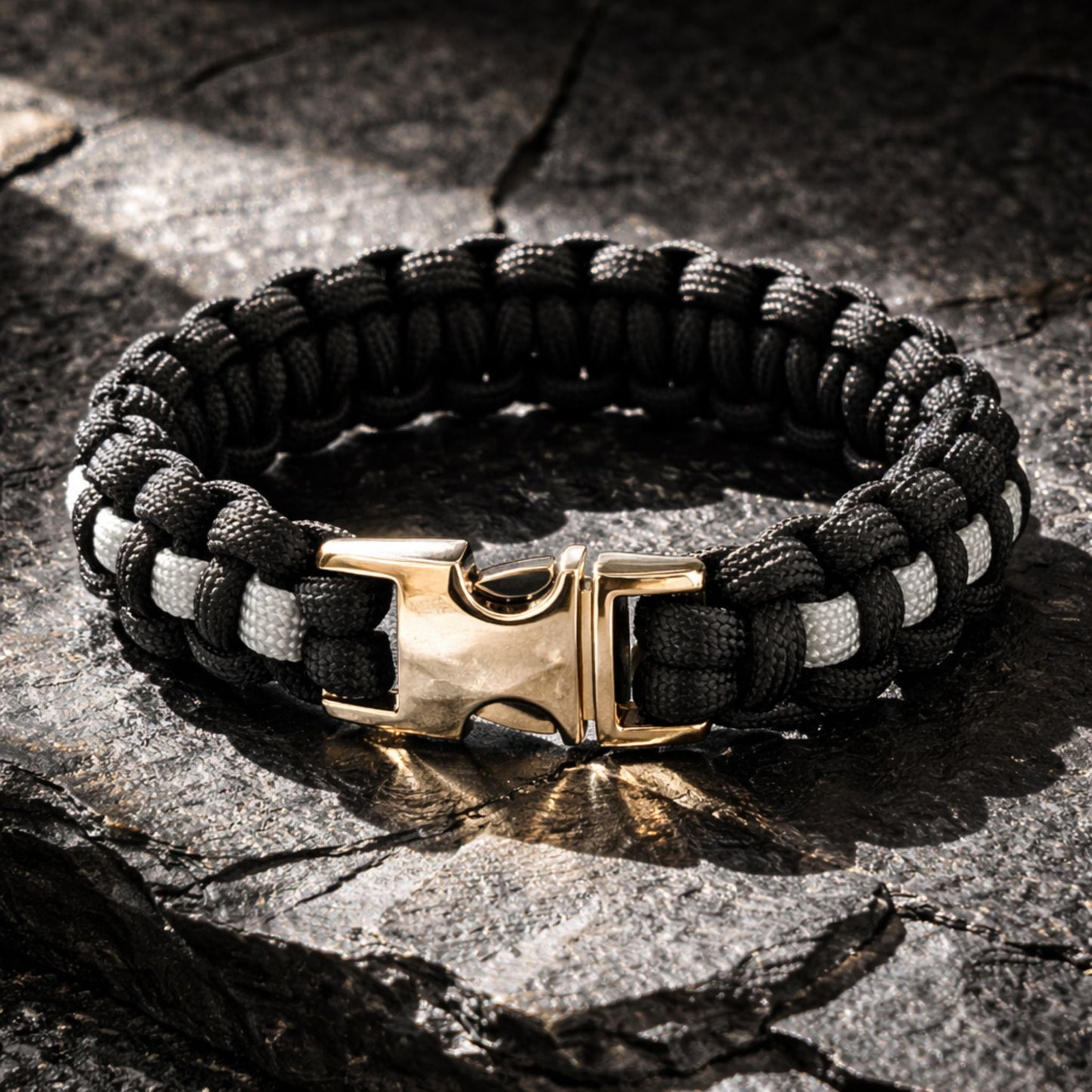 Thin Silver Line Paracord Bracelet - Handmade Corrections Officer Support Bracelet