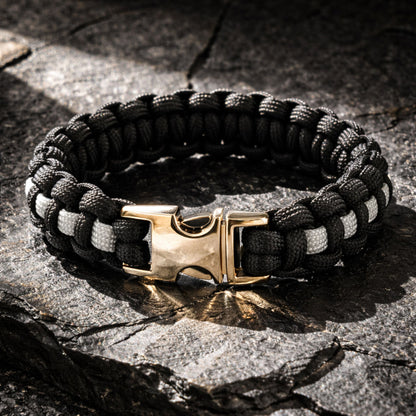 Thin Silver Line Paracord Bracelet - Handmade Corrections Officer Support Bracelet