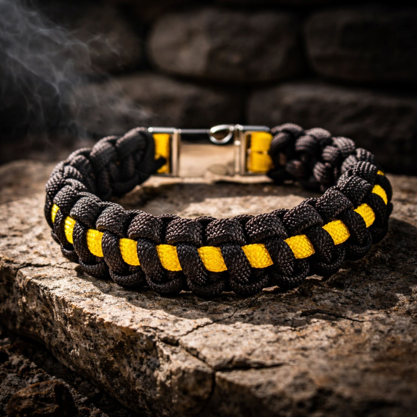 Thin Gold Line Paracord Bracelet - Handmade 911 Emergency Dispatcher Support Bracelet