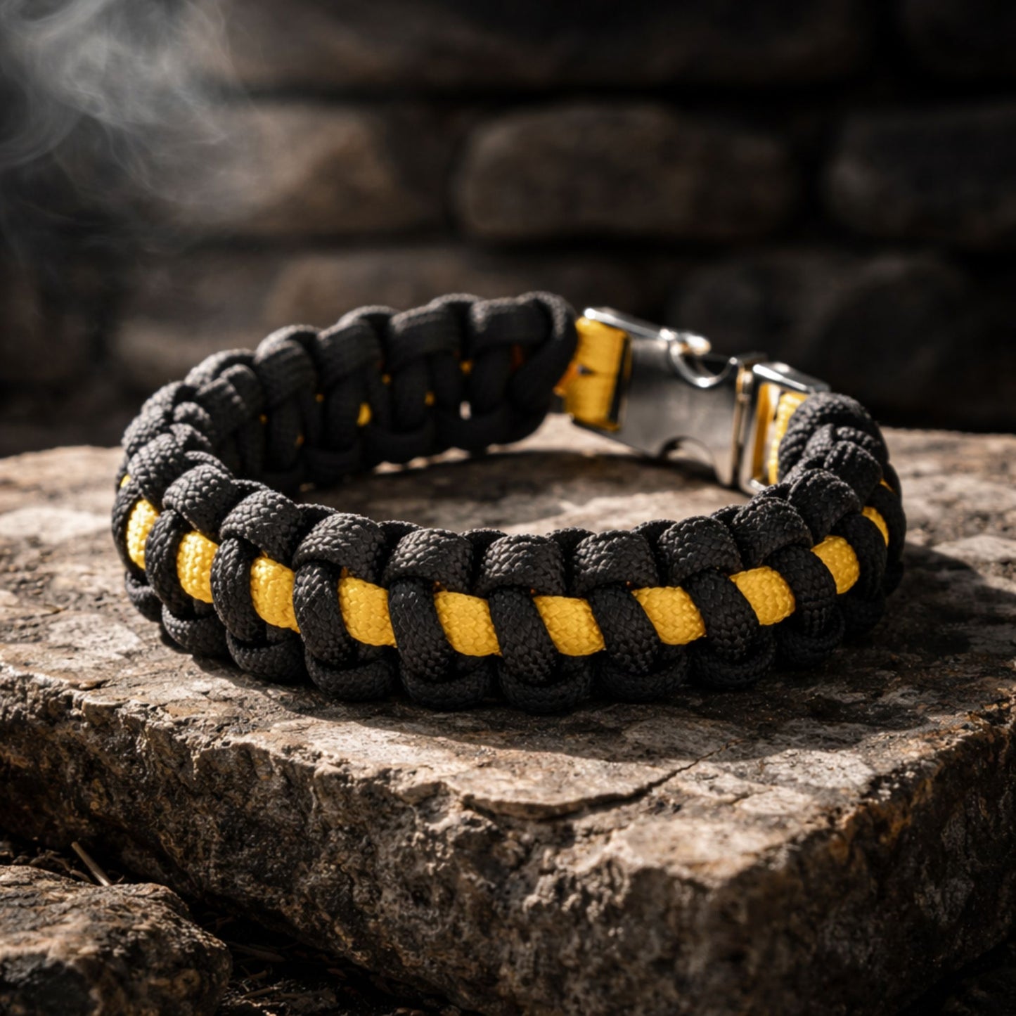 Thin Gold Line Paracord Bracelet - Handmade 911 Emergency Dispatcher Support Bracelet