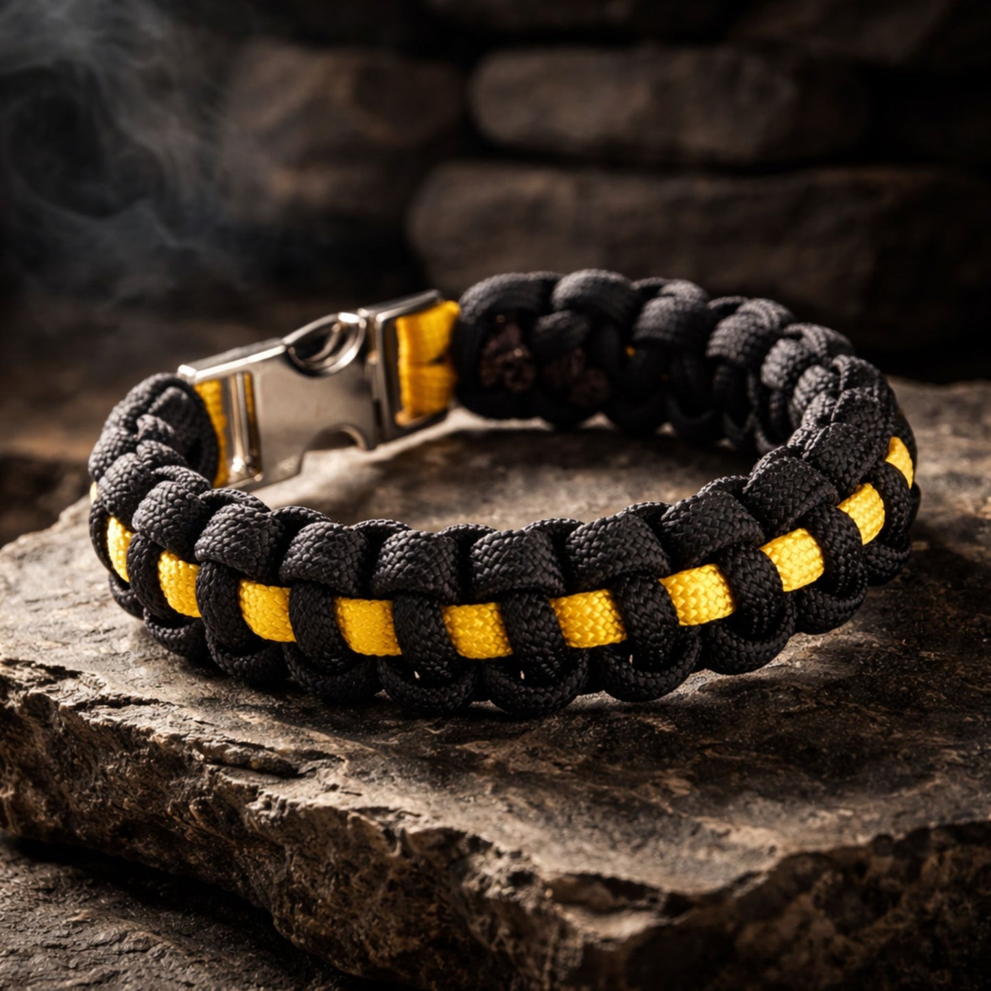 Thin Gold Line Paracord Bracelet - Handmade 911 Emergency Dispatcher Support Bracelet