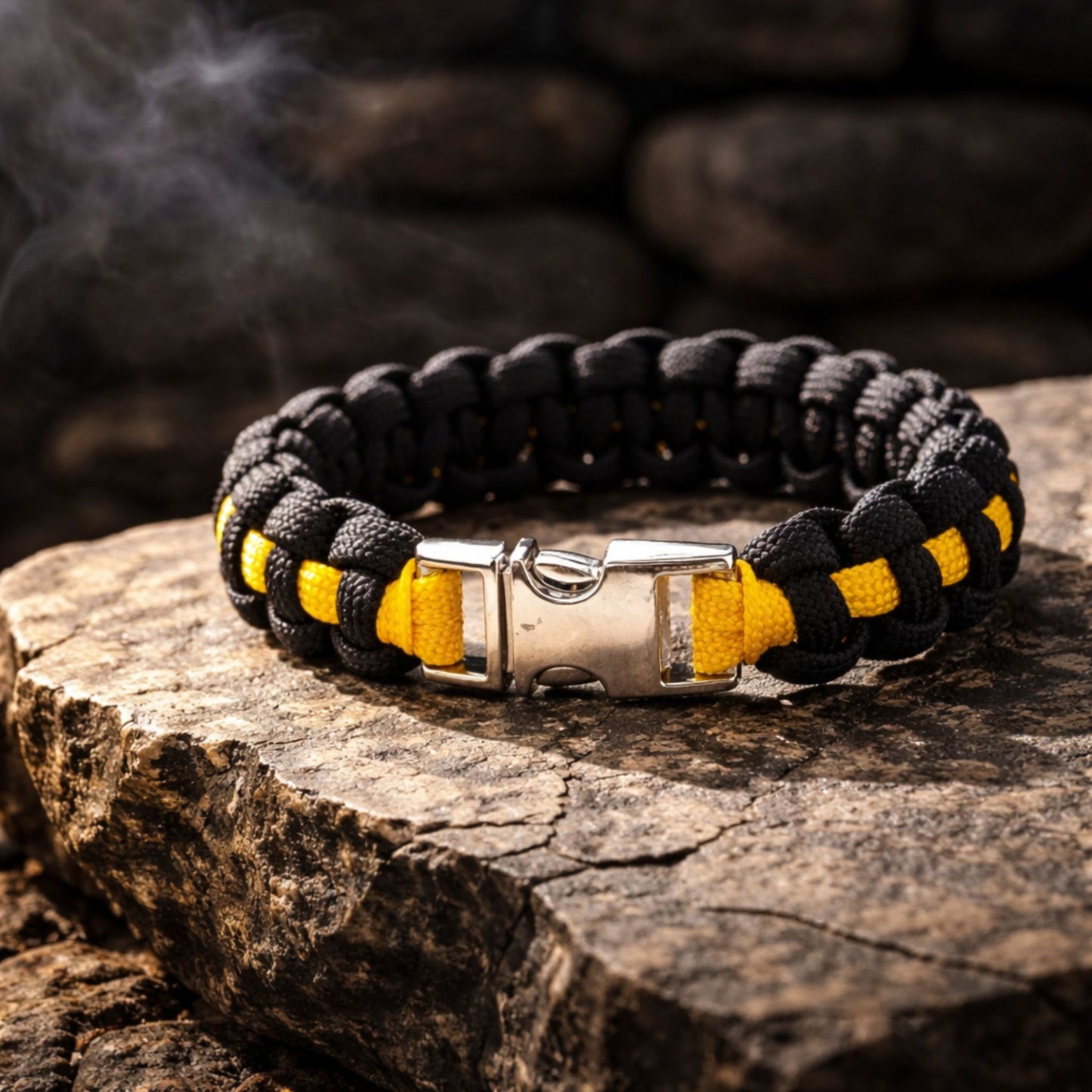 Thin Gold Line Paracord Bracelet - Handmade 911 Emergency Dispatcher Support Bracelet