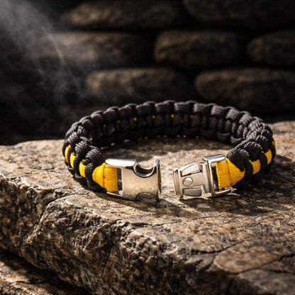 Thin Gold Line Paracord Bracelet - Handmade 911 Emergency Dispatcher Support Bracelet