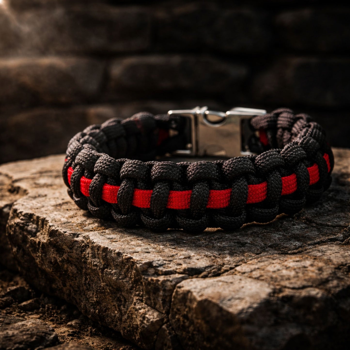 Thin Red Line Paracord Bracelet - Handmade Firefighter Support Bracelet