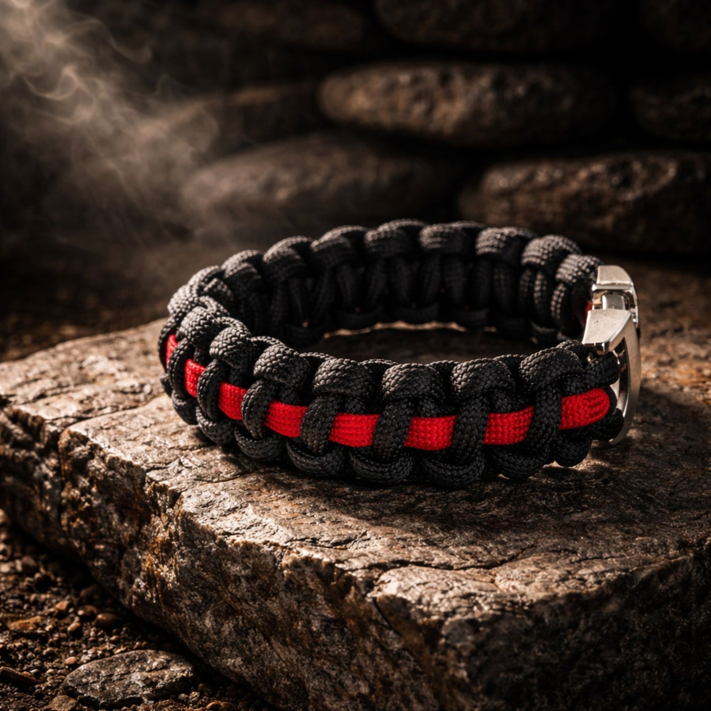 Thin Red Line Paracord Bracelet - Handmade Firefighter Support Bracelet
