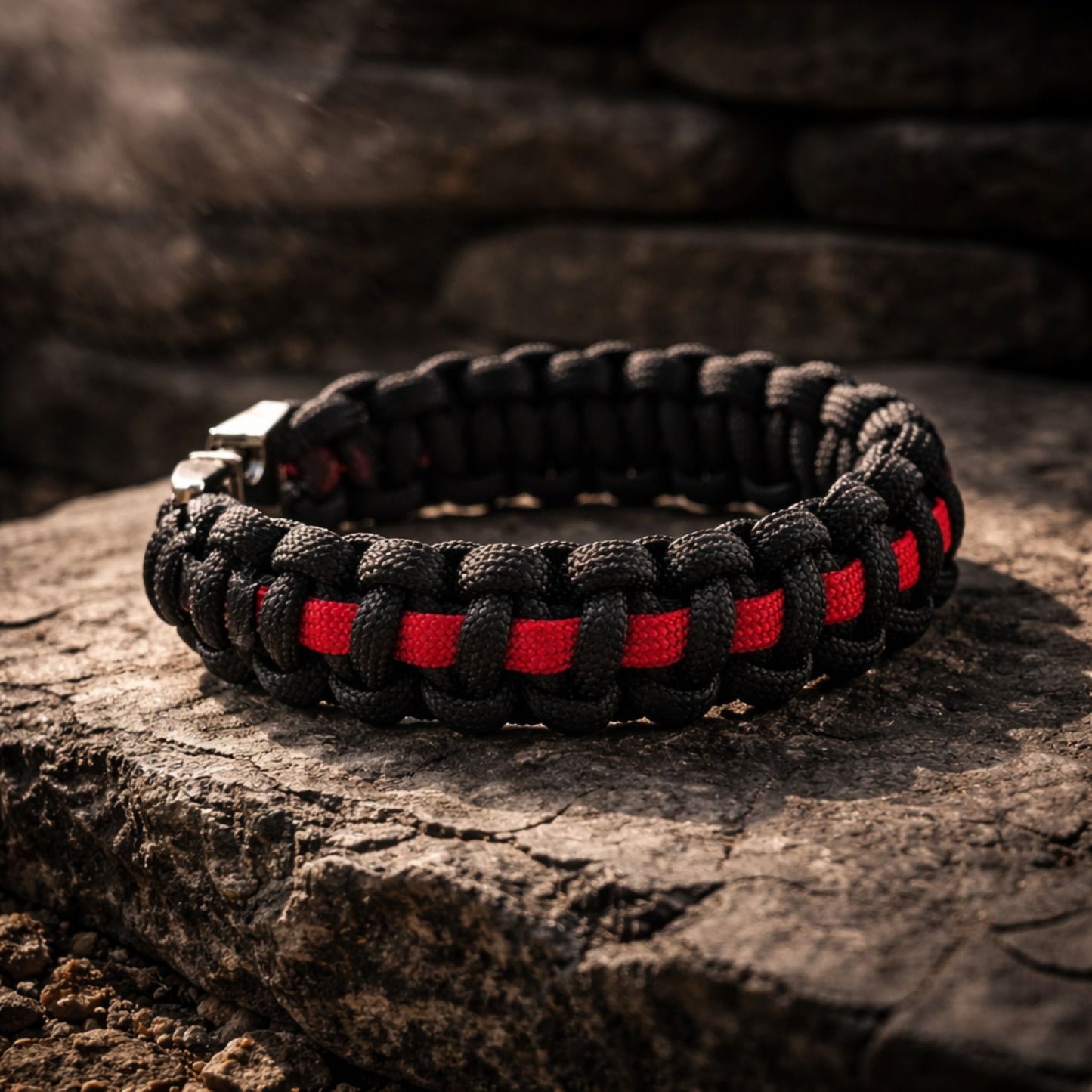 Thin Red Line Paracord Bracelet - Handmade Firefighter Support Bracelet