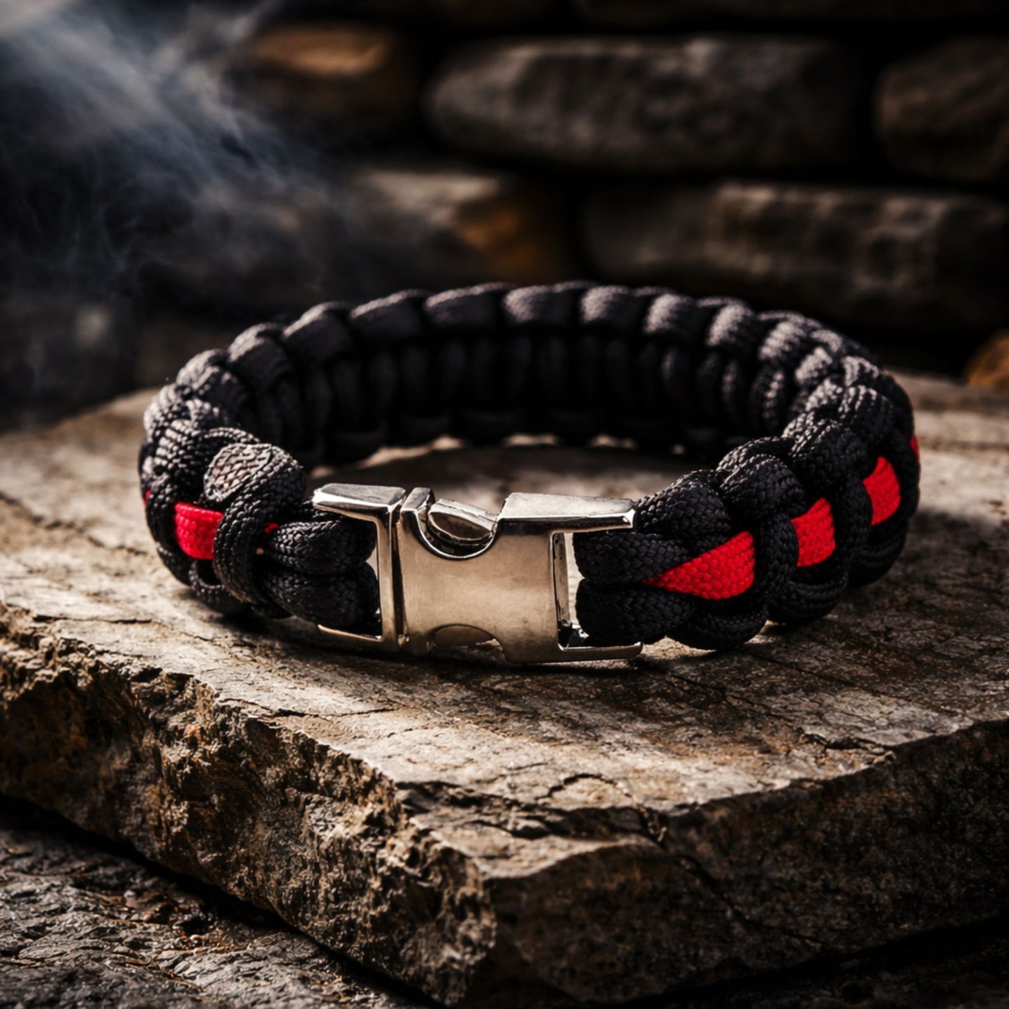 Thin Red Line Paracord Bracelet - Handmade Firefighter Support Bracelet